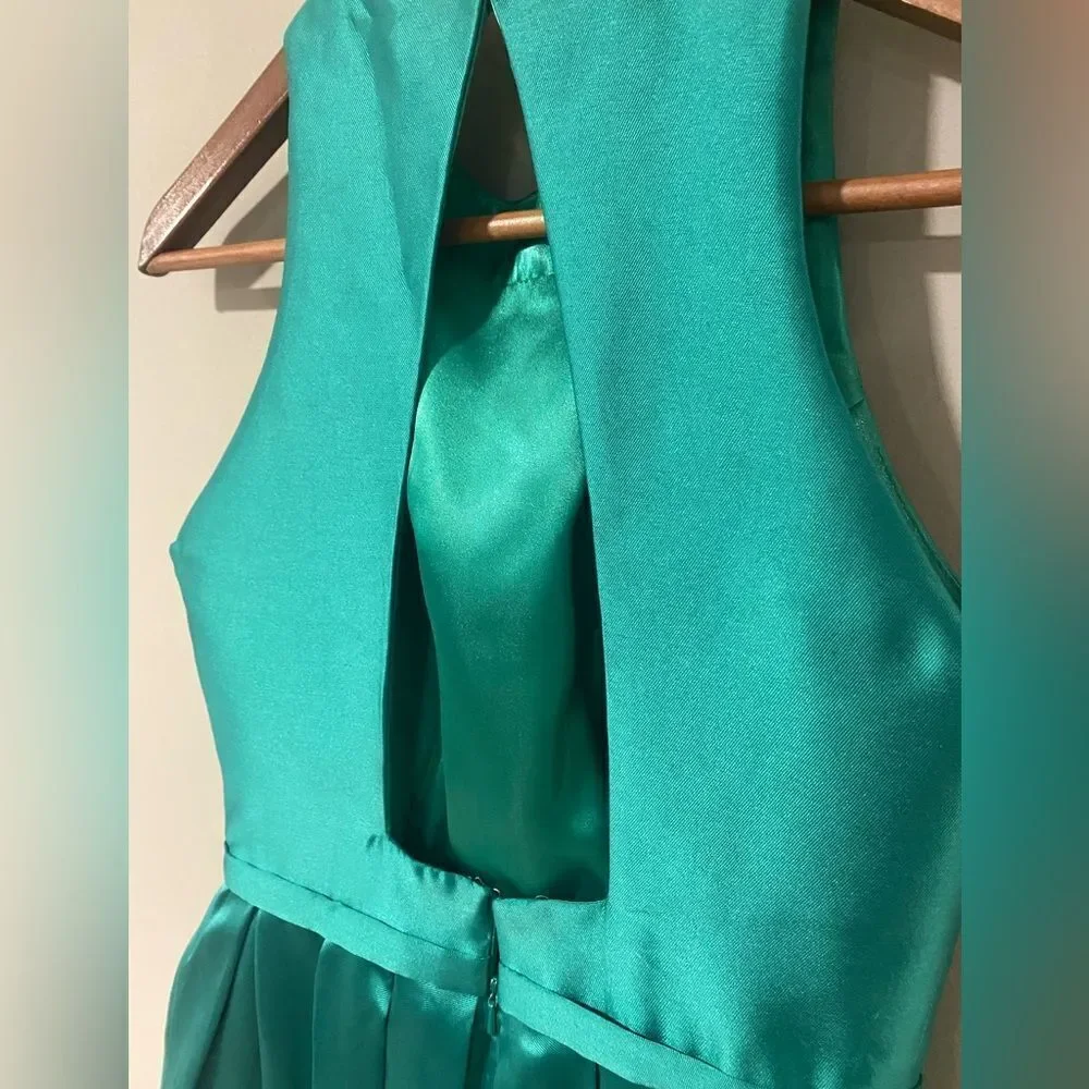 JVN By JOVANI Mini Party Dress Satin Green Size 2 - Picture 5 of 6